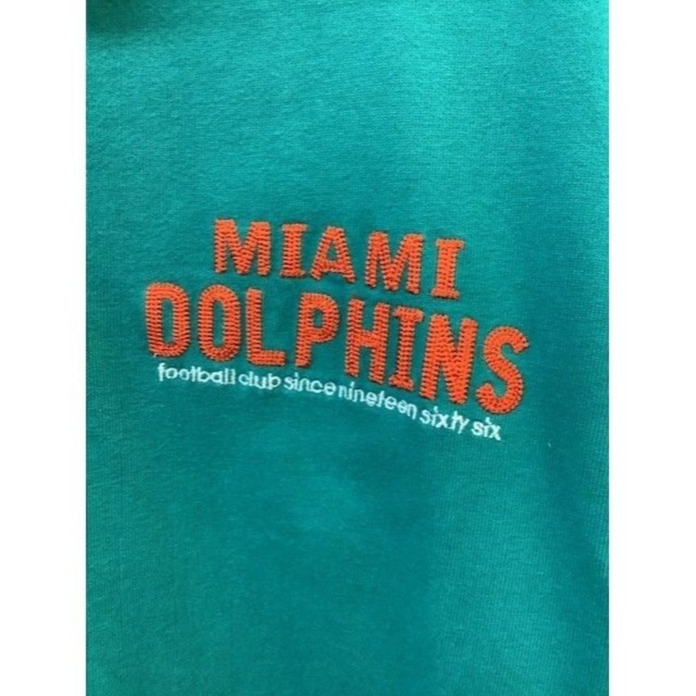 Vintage Miami Dolphins NFL Gridiron Classic Long Sleeve Polo Shirt L/G 100% Cott - Picture 4 of 6